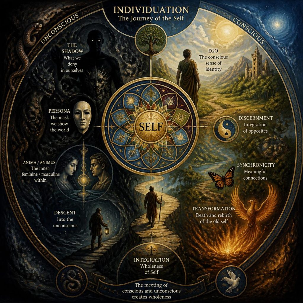 processo de desenvolvimento pessoal - self individuação - na psicologia de Carl Jung